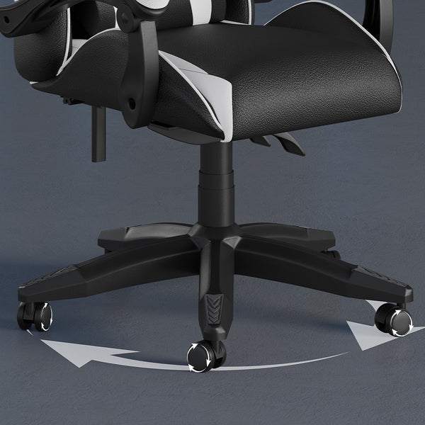 GartistGo Ergonomic Gaming Chair - Gamer Chairs with Lumbar Cushion + Headrest, Height-Adjustable Office & Computer Chair for Adults, Girls, Boys (Without footrest)