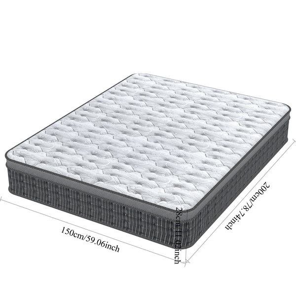 King Size Mattress (150x200x28cm/135x190x28cm) 2000+ Pocket Springs & Gel Memory Foam 7-Zone Ortho Support Reinforced Reduction Medium Firm Fits King Size Bedding 45cm Rolled Box (Christmas, Halloween Valentine's Day gifts), 200-Night Trial Christmas gift