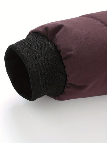 Men's Casual Collar Fashion Coat Men's New Young and Middle-aged Autumn and Winter Plus Velvet Padded Warm -padded Jacket.