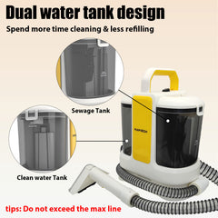 Electric Washing Vacuum Cleaner with Dual Tank and 2 Brushes, Stain Cleaner for Carpets, Stairs, Upholstery, Car, for Large Areas and Stubborn Stains, Carpet Cleaner, Stain Vacuum Cleaner, Upholstery