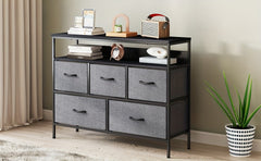 A Multi-functional Bedroom Furniture Piece Featuring A 5-drawer Dresser, TV Stand, Large Storage Cabinet, And A Closet Organizer With Fabric Drawers All Designed For Efficient Storage And Organization In Your Living Space 100x30x80cm