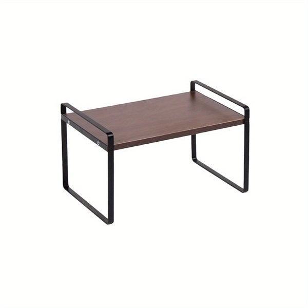 1/ 2 Layer Cabinet Storage Shelf; Stackable Heavy Duty Anti-slip Black  Shelf for Kitchen, Bathroom, Pantry, Spice Rack, Countertop
