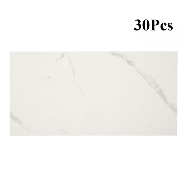 10/20/30/40 Pack Luxury Marble Effect Self-adhesive Floor Tiles 60x30cm, 2mm Thicken Vinyl Flooring Tiles Wall Stickers, Removable PVC Wall Decals, Suitable for Living Room, Bedroom, Kitchen Backsplashes, Bathroom, Office, Background Walls, Easy To Instal