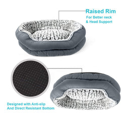 Dog Bed - Washable Rectangle Dog Beds, Anti-Anxiety, Soft Plush Non-Slip Bottom Pet Bed Mattress Mat Machine Washable