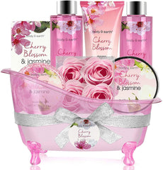 BODY & EARTH- 8 Pcs Lavender Gift Sets for Women, Includes Shower Gel, Bubble Bath, Spa Sets for Women Gifts, Birthday Gifts for Her, Valentines Gifts for Her