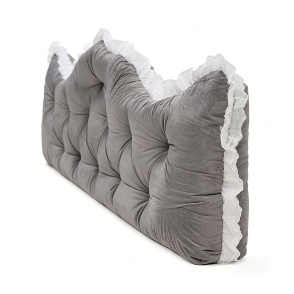 Large Ultra-Soft Comfortable Plush Backrest Pillow, Princess Style Reading Cushion, Neck and Back Support, Luxurious Fashionable Home Style Multifunctional Lace Ruffled Headboard Cushions, Suitable for Bedroom, Living Room, Dorm, Sofa Home Decor, Machine
