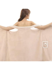 Women'S Coral Fleece Bathrobe, 1 Count Soft Absorbent Bath Skirt, Ladies Wearable Bath Towel, Bathrobe for Beach Spa Sauna Shower