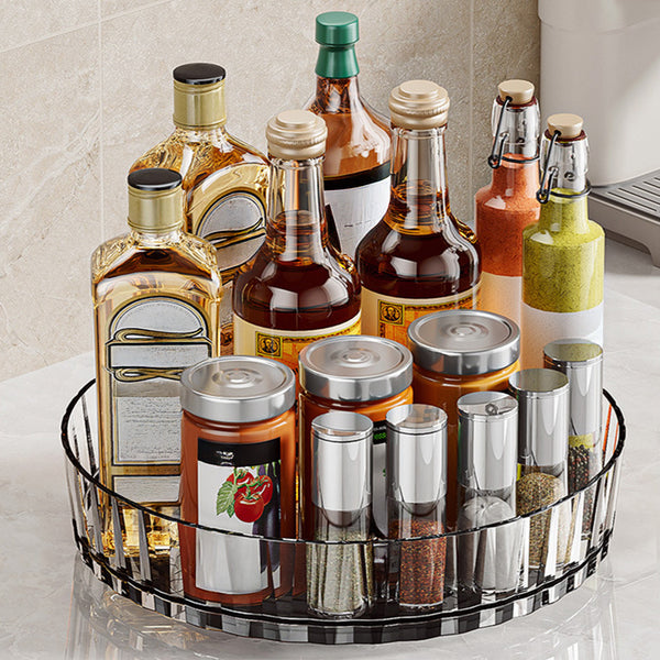 Non-Slip Rotating Storage Rack 1 Pack, Lazy Susan Organizer for Kitchen Spice Rack and Cosmetic Storage, Multi-functional Design for Cupboard Bedroom Bathroom Living Room Use, Complete Worktop Organizer Solution