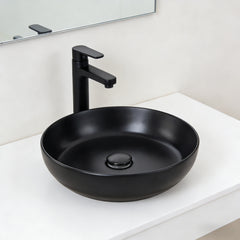 Black/Pink Round Washbasin, 400*400*110MM, includes drain assembly, elegant and stylish home decor washbasin, easy to clean, suitable for bathrooms, hotel restrooms, and balconies.