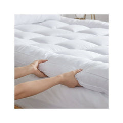 1pc Hotel Quality 10cm Mattress Topper Extra DeepThick Bounce Back Deep Fitted Bed Mattress Pad Quilted Box Stitched with Corner Elasticated Straps Breathable 4 Inches Luxury Mattresses Toppers for Ultimate Comfort, Deep Pocket Elasticated Straps Mattress
