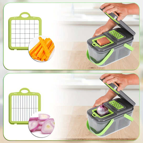 22-In-1 Heavy-Duty Manual Chopper - Vegetable Slicer, Vegetable Cutter, Chopper, Grinder, Suitable for Kitchen, Kitchen Utensils, Kitchen Small Tools, Kitchen, Vegetable Chopper