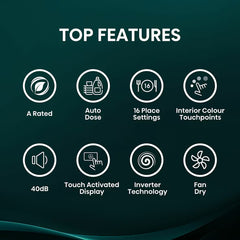 Hisense HS693A90XADUK 16 Place Settings, Freestanding Dishwasher, a Rated, in Silver
