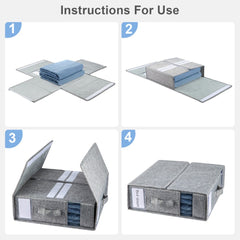 Foldable bed sheet storage box, wardrobe storage box with handle and window, suitable for storing bed sheets, blankets, towels