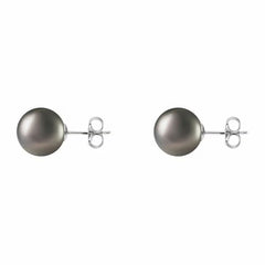 10-10.5Mm Tahitian Pearl Earrings, 14Ct White Gold