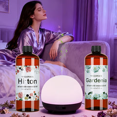 WILLONACK Large Bottle Essential Oil Refill Suitable for All Diffusers, Bulk 500ml/16.91oz with 8 Scents (White Peach, Lavender, Gardenia) - Hotel-Grade Oils for Home, Diffuser Machines, Gift Choice, Plastic Bottle Refill