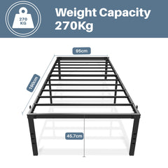 Metal Bed Frame | Black Metal Bed Frame - 18 Inches Under bed Storage Space - Sturdy Metal Construction - Easy Assembly