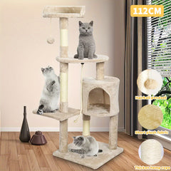 Tall Cat Tree Large Climbing Tower Kitten Scratching Post Condo Activity Centre