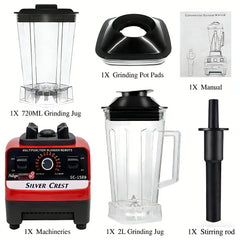 Multifunctional Blender Set, 2L+720ML Large Capacity Wall Breaker - High Power, 15 Adjustable Speeds, 4500W, Automatic Juicer,blenders for kitchen, blender for shakes and smoothies, slushy machine, food processor, blenders for kitchen heavy duty. Christma