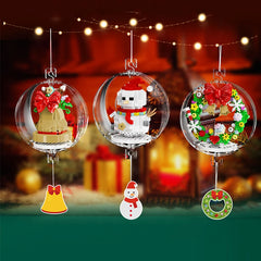 Christmas Pendant Ball Building Blocks Mini Bricks Bell Snowman Santa Claus Christmas Tree Decorations for Home Christmas Gifts