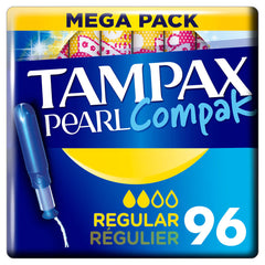 Tampax Pearl Compak Regular Tampons, 4 X 24 Pack