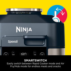 Ninja ON500UK Speedi 12 in 1 Multi Cooker, Air Fryer & Slow Cooker in Black Steel