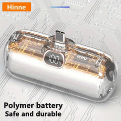 Hinne 5000mAh Mini Portable Charger, Ultra-Compact Battery Pack Travel Phone Charger, Emergency Power Pocket Power Bank, USB Mobile Backup Battery Pack, Gift.