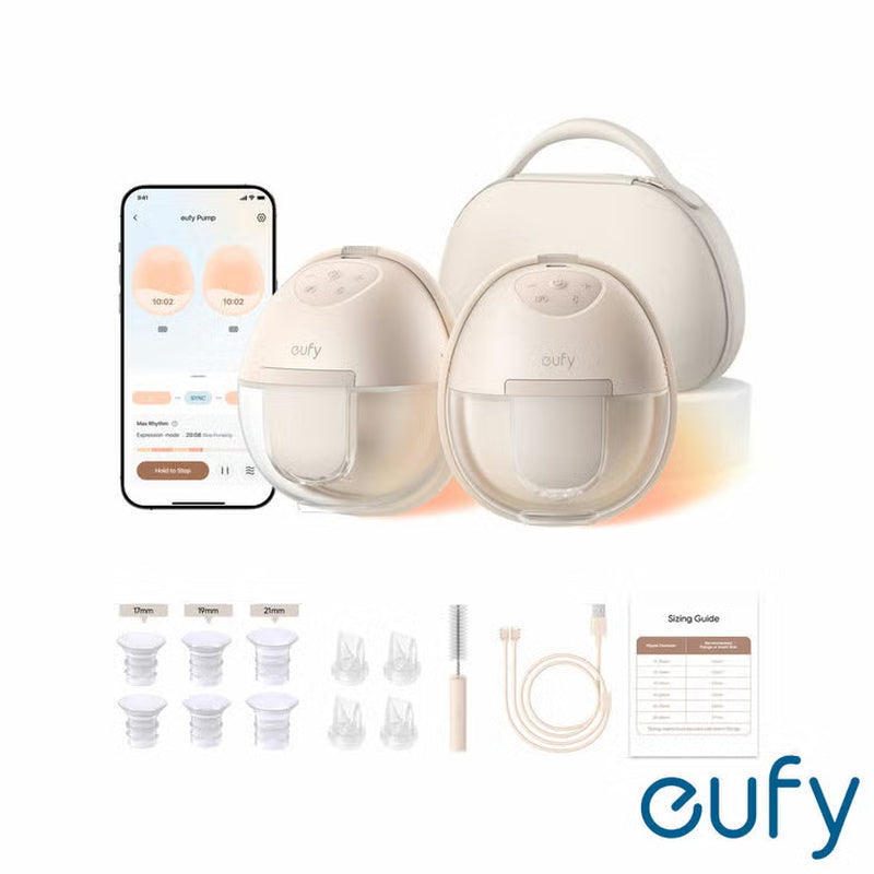 Eufy S1 Pro Heated Electric Breast Pump with Charging Case & Replacement Accessories