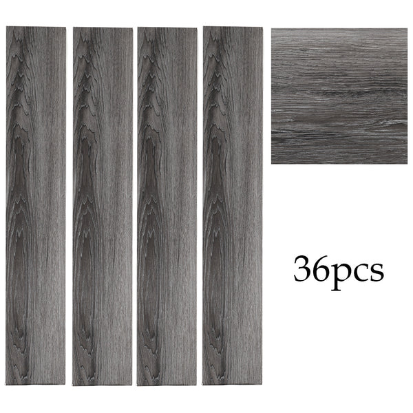 36-Piece Wood Effect Vinyl Flooring Self-Adhesive Floor Planks, 5.0m² PVC Floor Tiles for Indoor Living Room, Bedroom, Kitchen, Office