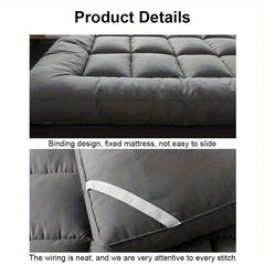 10cm Hotel Quality Mattress Topper | Super Soft with 1200GSM Hollowfiber Filling | Elasticized Corner Straps | Single, Small Double (4ft), Double, King, Super King Size, Grey