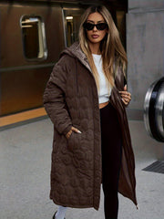 Popular Autumn/Winter Fashion Casual Streetwear Women's Long Hooded Padded Coat