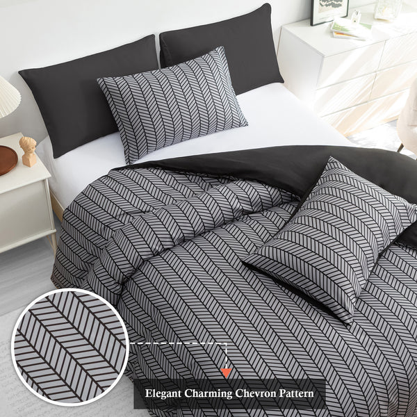 Luxury Reversible Duvet Cover Set with Matching Pillowcases – Single, Double, King & Super King Sizes – Soft Breathable Microfiber Bedding Set UK – Brick Pattern