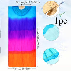 Artificial Fan, for Belly Dance, Women's Belly Dance Fan, Handcrafted Colorful Ribbon Fan, Professional Folding Dance Fan, Suitable for Traditional Dance, No Battery Required