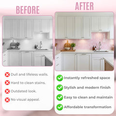 12pcs Self Adhesive Wall Tile Sticker 15.4 x 30.5 cm Peel and Stick Tiles for Kitchen and Bathroom