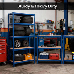 5 Tier Metal Shelving Unit, Heavy Duty Garage Shelving Units, Racking Shelving for Warehouse Workshop Office 148*75*30cm