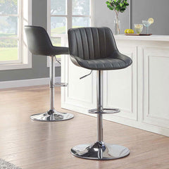 Bayside Furnishings Grey Stitched Gas Lift Bar Stool
