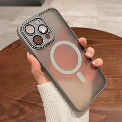 Phone case: Luxury Matte Armor for Magnetic Wireless Charging Case for iPhone 11 12 13 14 15 16 Pro Max Plus Shockproof Hard Cover