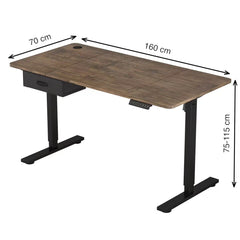 Electric Standing Desk, Sit Stand Table, Height Adjustable Electric Standing Computer Desk with USB Charging Port and Desk Drawer for Home Office