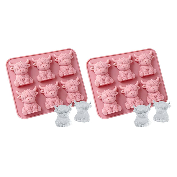 1/2pcs Mini Highland Cow Ice Cube Mold – Cute 3D Ice Cubes, Suitable for Drinks, Parties, and Gifts - Mini Highland Cow Ice Cube Mold