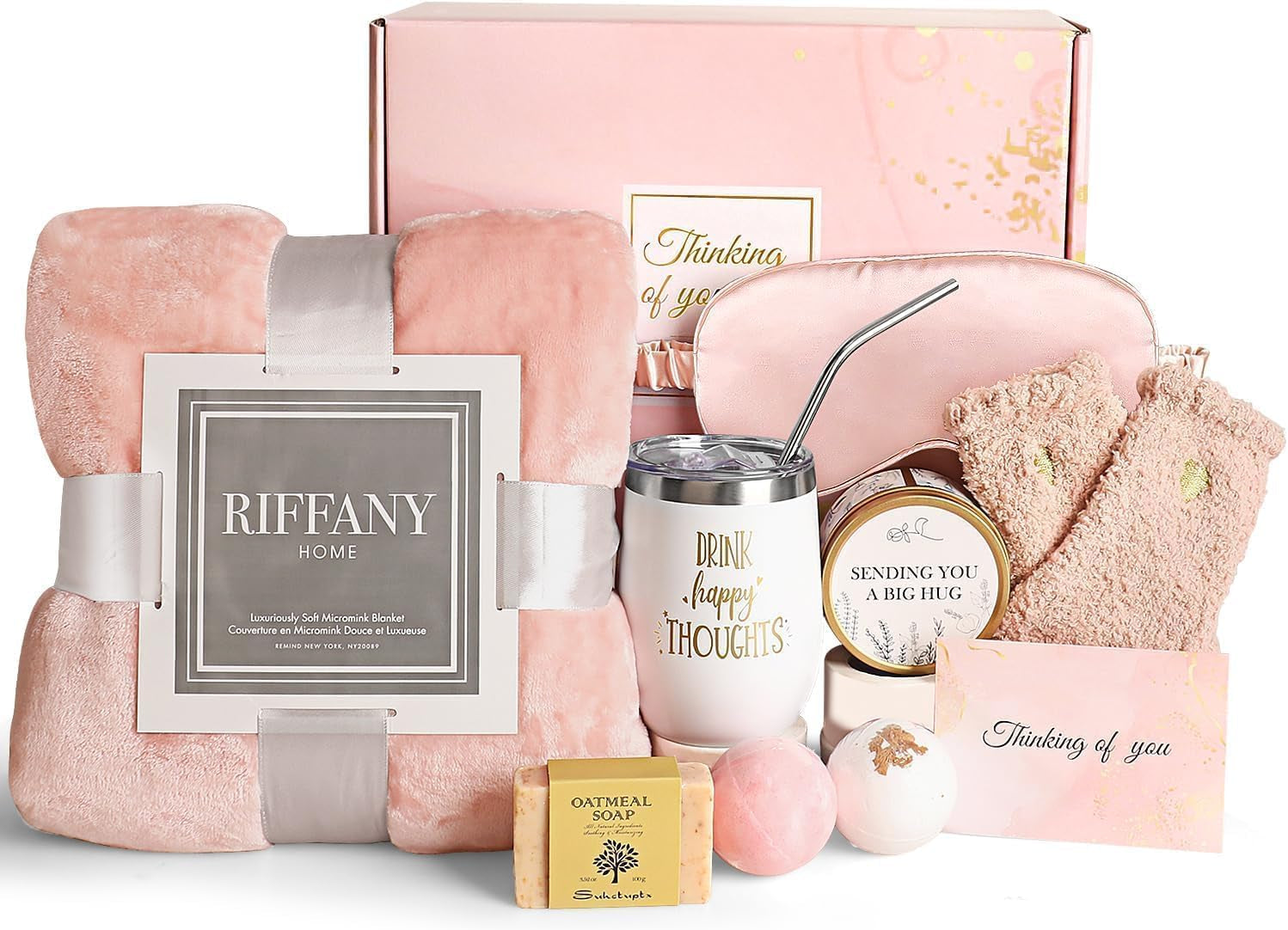 NILZENS Gifts for Women, Mom, Wife, Mum, Girlfriend, Best Friend, Her Happy Birthday, Mothers Day, Get Well Soon, Gift Spa Basket Set, Hamper Box, Tumbler, Bath Care Kit Pamper Sweet Present (SET1)
