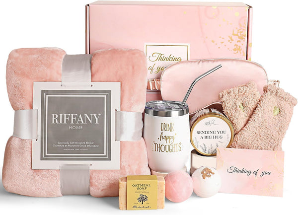 NILZENS Gifts for Women, Mom, Wife, Mum, Girlfriend, Best Friend, Her Happy Birthday, Mothers Day, Get Well Soon, Gift Spa Basket Set, Hamper Box, Tumbler, Bath Care Kit Pamper Sweet Present (SET1)