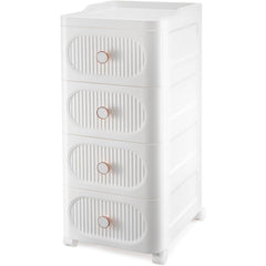 Mobile Storage Cabinet with Drawers, Slim Rolling Storage Unit for Bathroom, Bedroom, Living Room, Freestanding Organiser for Toiletries, Cosmetics & Household Items, 3/4 Layers Storage Cabinet