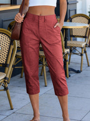 Women'S High-Waisted Straight-Leg Cropped Casual Pants | Side-Pocket Design, Breathable Drape Fabric, Office & Commute Pants | 2026 Summer New Arrival Women'S Casual Pants, Summer Women'S Clothing, Women'S, Affordable
