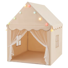 Large Kids Play House with Washable Mat and Star Lights