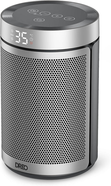 Dreo Electric Heater, 1500W Energy Efficient Space Room Heater, Upgrade Remote Portable Ceramic Fan Heaters, Thermostat, 3 Modes 12H Timer, Overheat & Tip over Protection, for Bedroom, Atom 316, Gold
