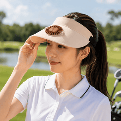 USB Rechargeable Summer Hat with Built In Fan, Lightweight Wide Brim Sun Visor Cooling Cap for Outdoor Travel, Beach and Daily Use