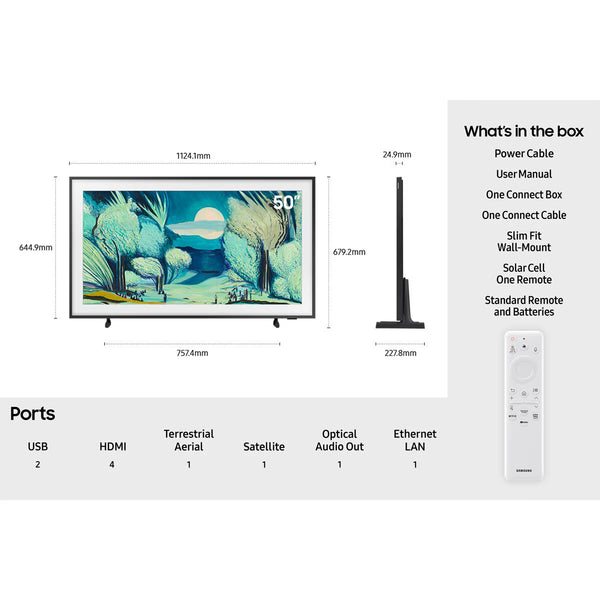 Samsung QE50LS03FAUXXU 50 Inch Frame QLED 4K Ultra HD Smart TV