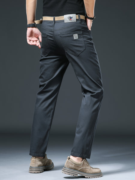 Men's Slim Straight-Leg Casual Pants, Skin-Friendly & Breathable, Perfect Gift for Him. Essential Trousers for Office Commute & Daily Leisure, Ideal for Spring and Autumn, Suitable for Both Business and Casual Occasions.