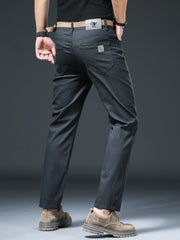 Men's Slim Straight-Leg Casual Pants, Skin-Friendly & Breathable, Perfect Gift for Him. Essential Trousers for Office Commute & Daily Leisure, Ideal for Spring and Autumn, Suitable for Both Business and Casual Occasions.