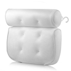 3D Mesh Bathtub Pillow with Neck and Back Support - Quick-Dry Vinyl Bath Mat, 6 Suction Cups and Hooks, Machine Washable Spa Accessory, Suitable for Bathtub, Hot Tub - Bathing Aid, Hot Spring Bath, Shower Decor, Bath Pillow, Bathtub Bathroom