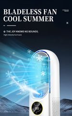 Leafless Portable Air Conditioner Fan, Safe And Hassle-Free with Bladeless Design, Six-Speed Quiet Cool Fan, 1-6 Hour Timer Shutoff, Built-In Humidification Function, Water And Ice Compatible, Suitable for Bedroom, Room, Office, Tent